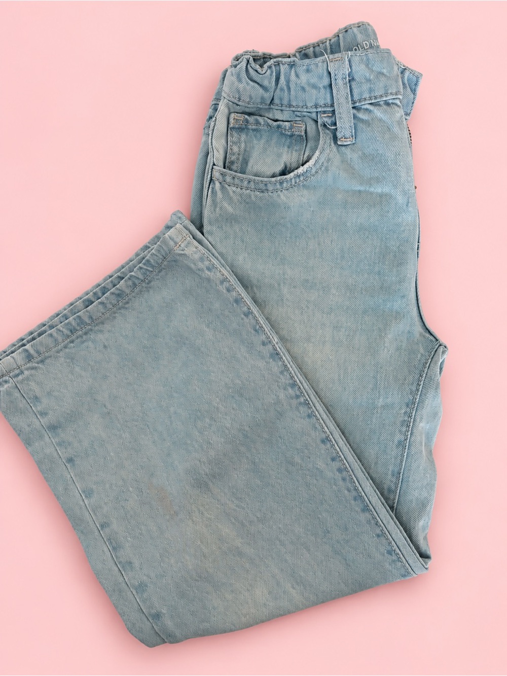 Girls High-Rise Baggy Wide-Leg Jeans — Size 8